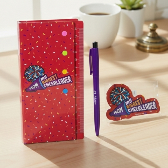 R&K Other - Mom My Biggest Cheerleader 3pc Stationary Set (Sticky Notes, Pen & Magnet) NIP🐈